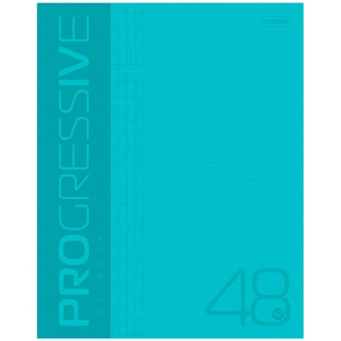 Тетрадь 48 л. клетка PROGRESSIVE  Бирюзовая 48Т5В1 Hatber