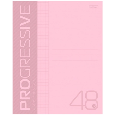 Тетрадь 48 л. клетка PROGRESSIVE Розовая 48Т5В1 Hatber