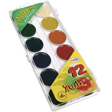 Акварель 12 цв. Пчелка б/к 212040 /ГАММА/