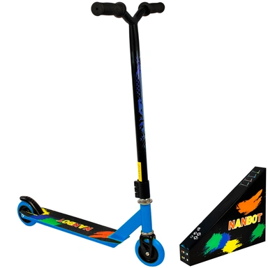 Самокат трюковой двухколесный Синий от 8 лет.