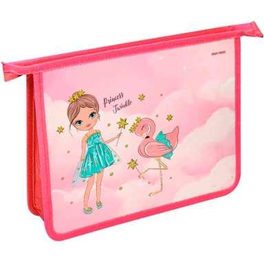 Папка для тетрадей на молнии А5 ДЕВОЧКА И ФЛАМИНГО ПТ-2224
