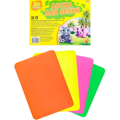 Доска для лепки А4 с бортом флуоресцентные Ассорти ДЛ-1314.