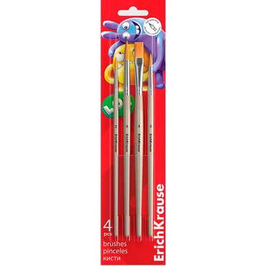 Набор кистей синтетика 4 шт. 61852 ErichKrause Jolly Friends