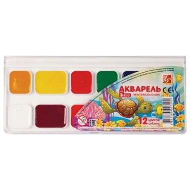 Акварель 12 цв. Zoo медовая б/к 19С 1249-08 /ЛУЧ/