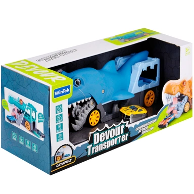 Автовоз E7016 Акула с набором машин в кор.