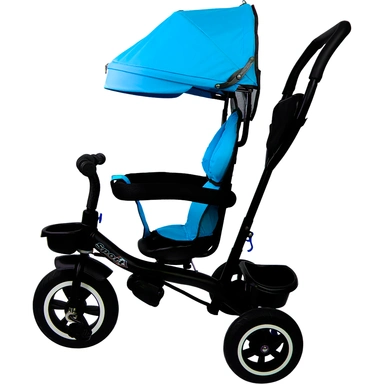 Велосипед трехколесный синий, поворотный, колеса прорезиненные