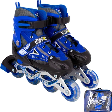 Ролики Dvizhok р. S 30-33 раздвиж., свет 1 колеса, черно-синий 141V-670-4