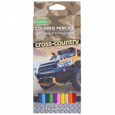 Карандаши цветные 12 цв. ECO  Cross country CS_070887 Hatber
