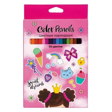 Карандаши цветные 18 цв. ECO Мечты принцессы CS_066817 Hatber