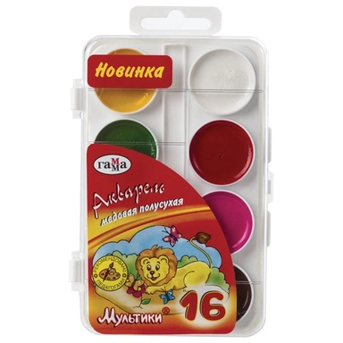Акварель 16 цв. Мультики 211046_16 /ГАММА/ б/к