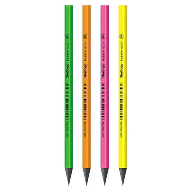Карандаш ч/гр. НВ пластик ассорти ВР00885 Berlingo Flexy Neon