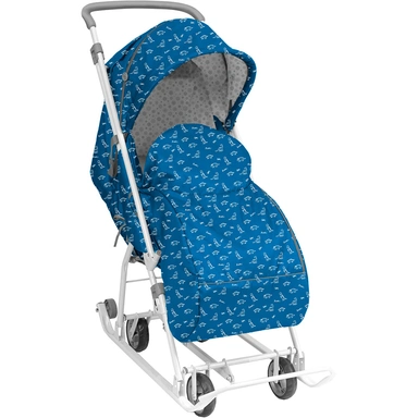 Санки коляска Наши детки НДТ3-1К/Д с динозавриками /Ника/