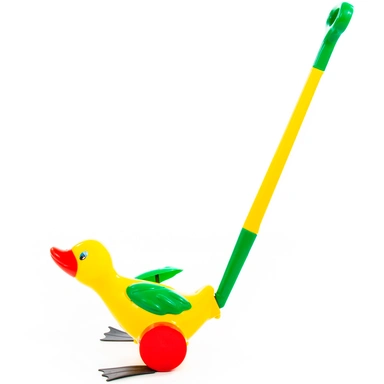 Каталка Утенок с ручкой 7925 /П-Е/