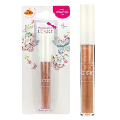 Блеск для губ эффект перламутровых губ  с ароматом карамели, карамельный,2,7 мл Т20271