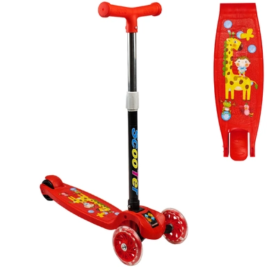 Самокат трехколесный,Красный от 3 лет до 40 кг