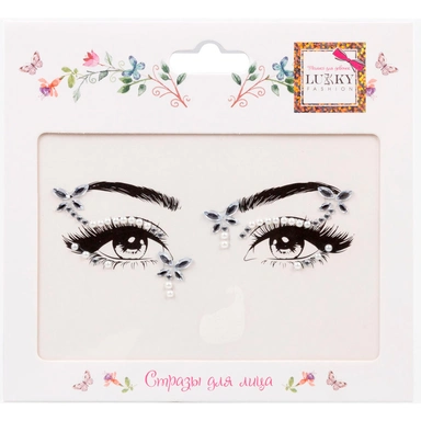 Стразы для лица Переливающийся Бриллиант 17х12 см Т24130 Lukky Fashion