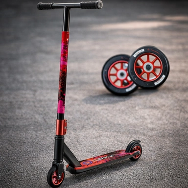 Самокат трюковой двухколесный Красный Dvizhok