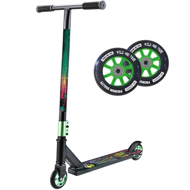Самокат трюковой (Dvizhok) Зеленый, двухколесный от 8 лет