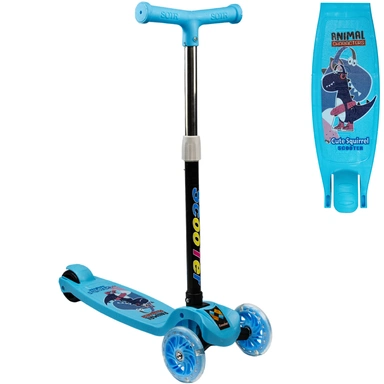 Cамокат трехколесный светящиеся колеса, Голубой  от 3 лет до 40 кг