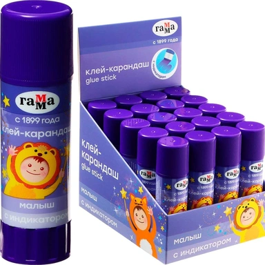 Клей карандаш 15 гр. Гамма Малыш с индикатором, ПВП 356549
