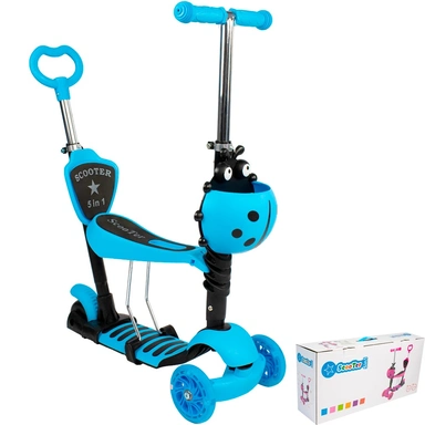 Самокат-каталка 3в1 Cиний от 3 лет, колеса 120 мм