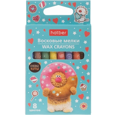 Восковые мелки 8шт Кофейные коты 092083