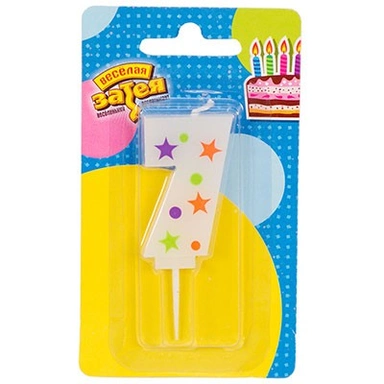 Свеча цифра 7 Звезды 5см 1502-4231