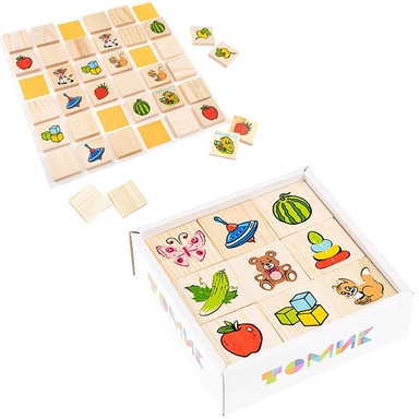 Деревянный Счетный материал Мемори  Найди Пару 36 деталей 1-74