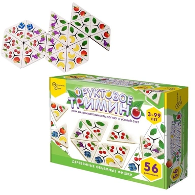 Деревянное Фруктовое тримино (треугольное домино) 8343