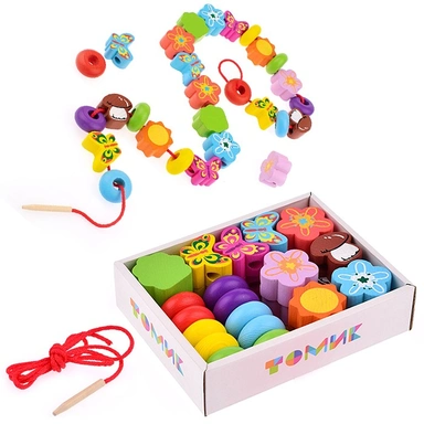 Деревянный Счетный материал Бусы Полянка 29 деталей 1-72