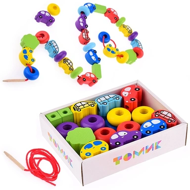 Деревянный Счетный материал Бусы Транспорт 31 деталь 1-73