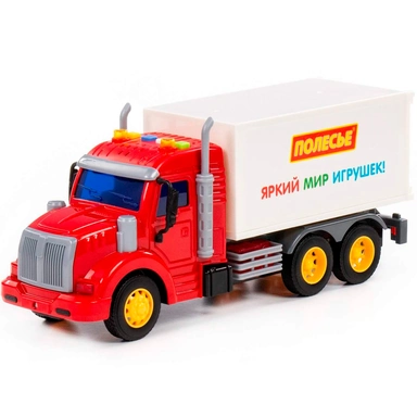 Автомобиль Профи фургон инерционный со светом и звуком красно-белый в коробке 93455 П-Е /8/